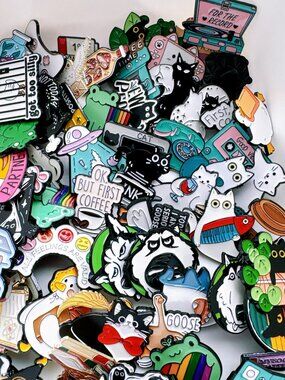 Enamel Pins Lot | 130 Assorted Cute Funny Pins Bundle